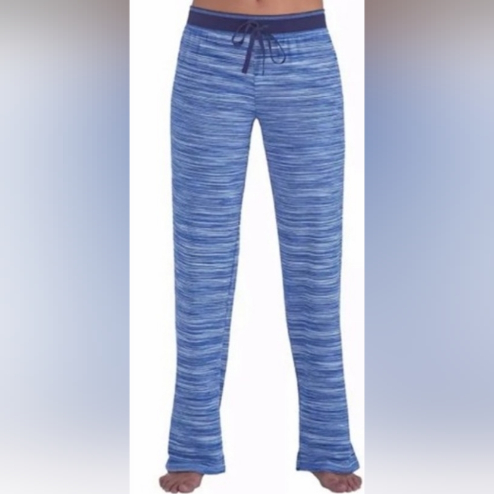 New Karen Neuburger Blue Gem Striped Lounge Pants Withdrawal String Size Medium
